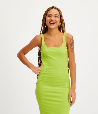 Vestido Midi Básico con Escote Cuadrado 2