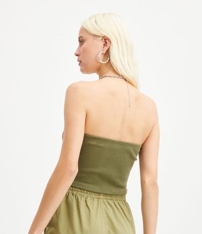 Blusa Sin Breteles en Rib con Textura Acanalada 3