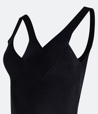 Blusa Corta de Tirantes en Punto Canalé con Escote en la  Espalda 7