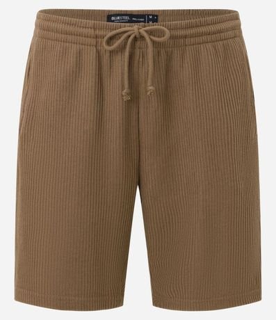 Bermuda Relaxed en Algodón con Cintura Elástica y Textura Acanalada 5