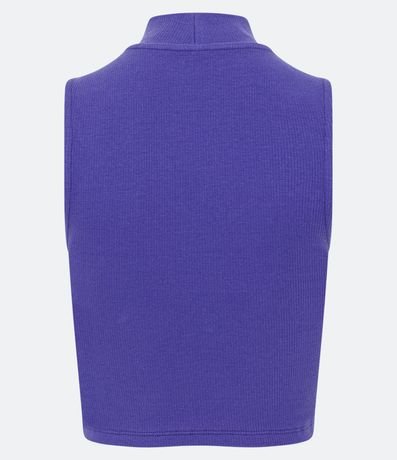 Blusa Cropped Básica sin Manga en Algodón con Cuello Alto 7