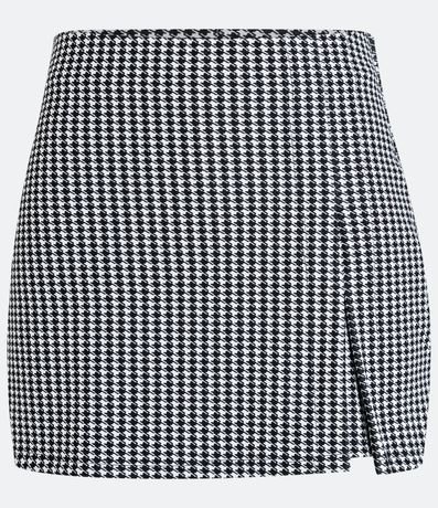 Short Pollera Sastrería con Abertura y Estampado Pied de Poule 5