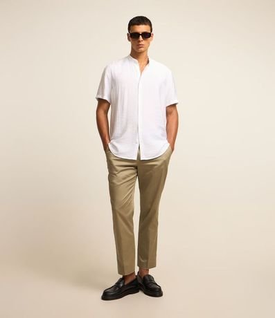 Camisa Slim en Viscolino con Cuello Padre y Textura 2