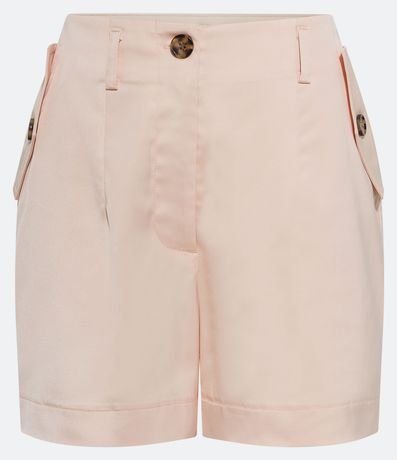 Short Sastrería Satinado con Bolsillos Solapa y Botones Tortuga 5