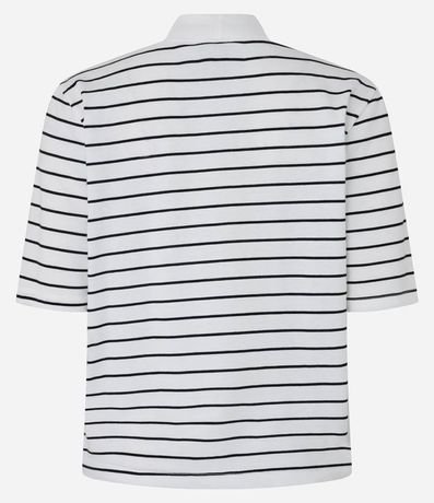 Blusa Básica con Cuello Alto y Estampa de Rayas 2