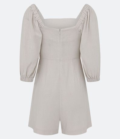 Enterito en Lino Texturizado con Mangas Abullonadas 3