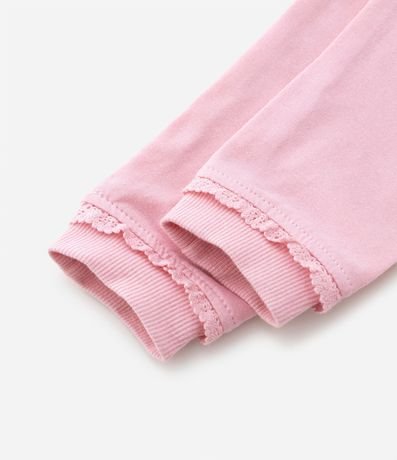 Pantalones Infantiles con Cintura Doblada y Lazo Aplicado - Talle RN a 18 meses 4