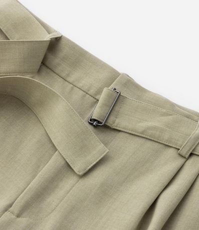 Pantalón Relaxed Sastrería en Sarga con Cinturón y Pliegues 3