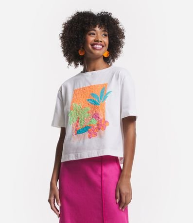 Blusa en Media Malla con Estampa Playera y Lentejuelas 1