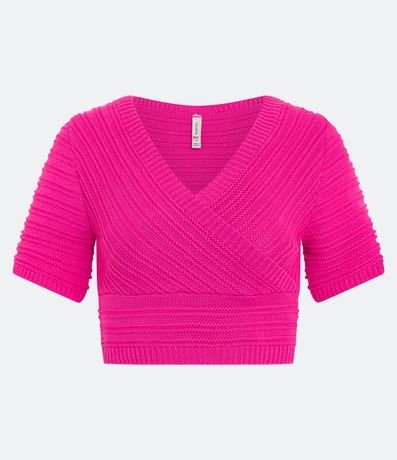 Blusa Cropped de Punto Diferenciado y Manga Corta 1