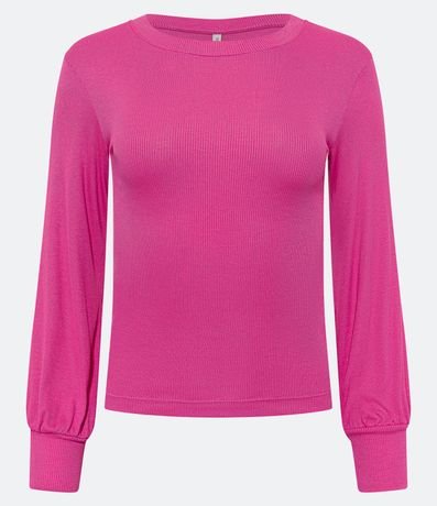 Blusa Corta en Rib con Manga 3/4 1