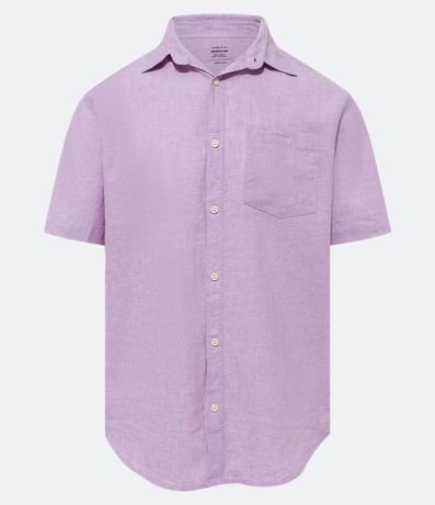 Camisa Comfort Básica en Lino con Bolsillo Delantero 6