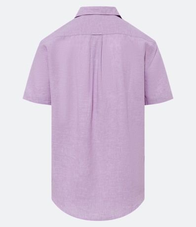 Camisa Comfort Básica en Lino con Bolsillo Delantero 8