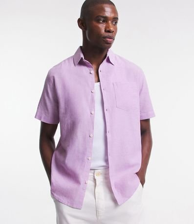 Camisa Comfort Básica en Lino con Bolsillo Delantero 5