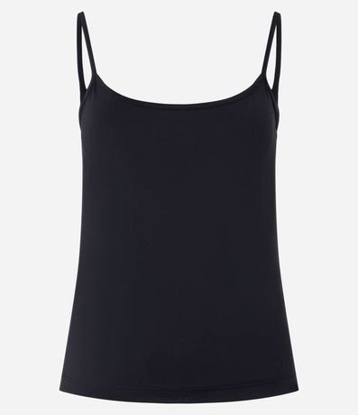 Blusa Musculosa Básica en Poliamida con Breteles Finos
