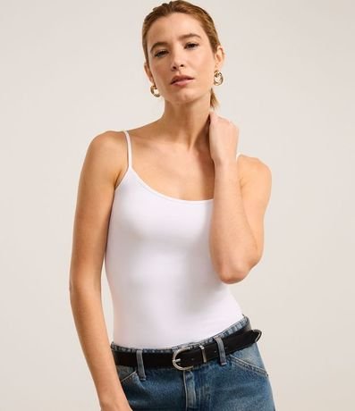 Blusa Musculosa Básica en Poliamida con Breteles Finos