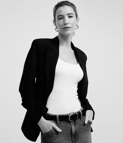 Blusa Musculosa Básica en Poliamida con Breteles Finos 5