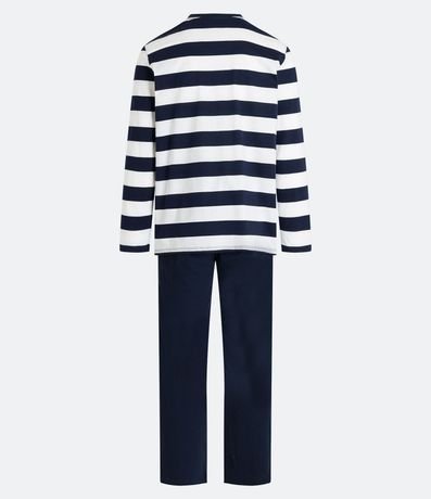 Pijama Largo en Algodón con Estampa Rayada 2
