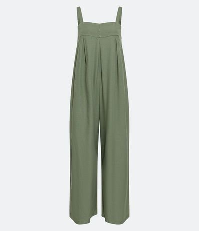 Mono Pantalona en Viscosa con Tirantes Elásticas y Pliegues Delanteros 6