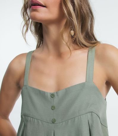 Mono Pantalona en Viscosa con Tirantes Elásticas y Pliegues Delanteros 3