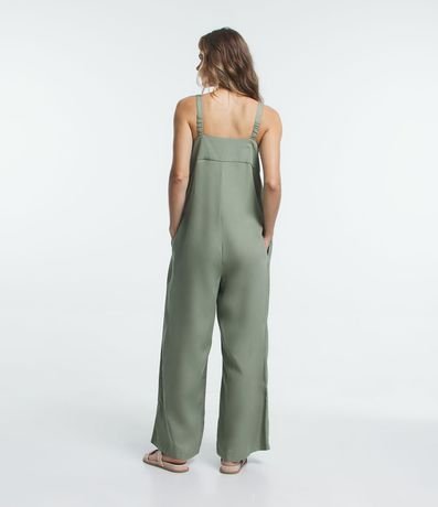 Mono Pantalona en Viscosa con Tirantes Elásticas y Pliegues Delanteros 4
