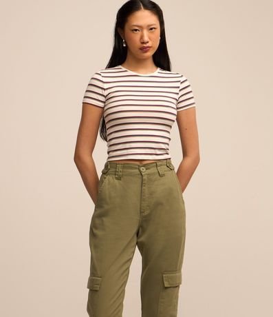 Pantalón Jogger Cintura Alta con Detalle de Hebilla y Bolsillos Cargo 3