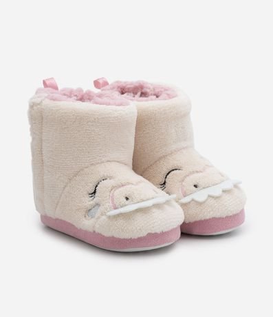 Pantufla Bota Infantil con Bordado de Dinosaurio - Talle 19/20 al 27/28