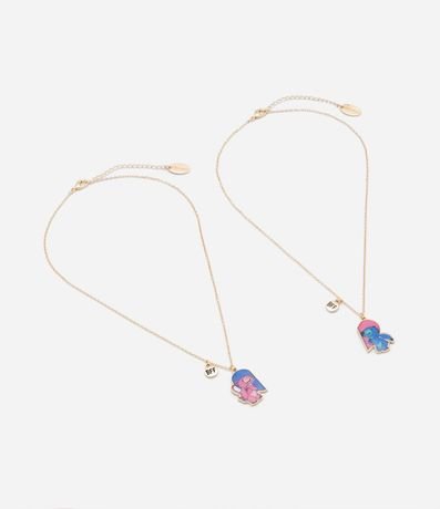Kit 02 Collares Infantiles Mejores Amigas con Colgante Stitch y Angel 2