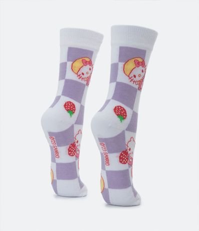 Media Caña Larga con Estampa Hello Kitty con Frutillas 3