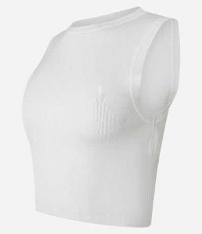 Blusa Musculosa Cropped en Viscosa Acanalada 6