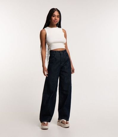 Blusa Musculosa Cropped en Viscosa Acanalada 2