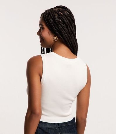 Blusa Musculosa Cropped en Viscosa Acanalada 3