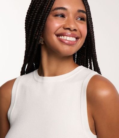 Blusa Musculosa Cropped en Viscosa Acanalada 4