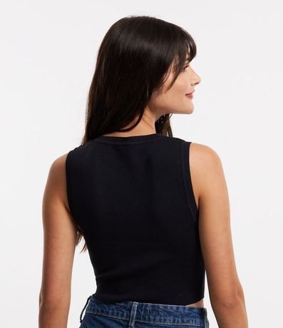 Blusa Musculosa Cropped en Viscosa Acanalada 3
