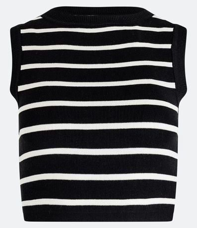 Blusa Musculosa Cropped en Viscosa Acanalada 6