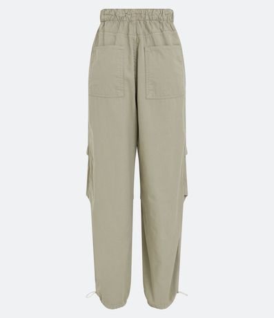 Pantalón Parachute en Sarga con Cintura Elástica 6