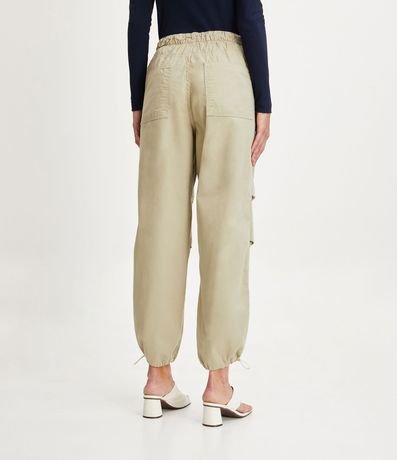 Pantalón Parachute en Sarga con Cintura Elástica 3