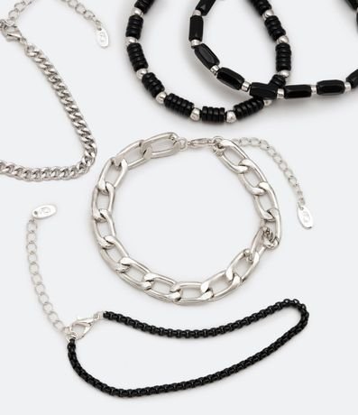 Kit 05 Pulseras con Cadenas Abalorios y Piedras 2