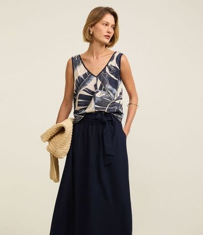 Pollera Midi Clochard en Viscolino con Cinturón 2