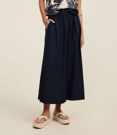 Pollera Midi Clochard en Viscolino con Cinturón 3