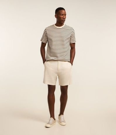 Bermuda Slim en Viscolino con Cordón y Bolsillos