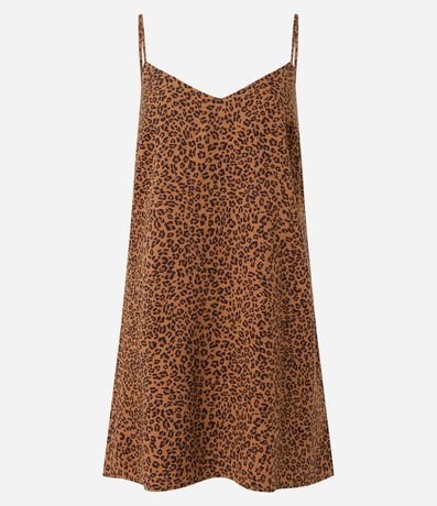 Vestido Corto en Viscosa Estampada Animal Print 5