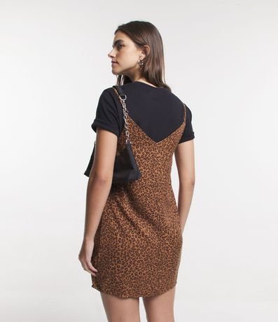 Vestido Corto en Viscosa Estampada Animal Print 3