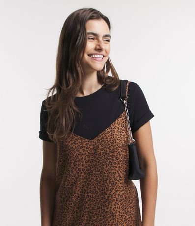 Vestido Corto en Viscosa Estampada Animal Print 4