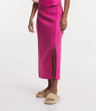 Pollera New Midi en Lino con Detalle de Cordón Lateral y Abertura 2