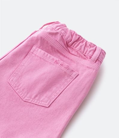 Short Cintura Alta Infantil en Sarga Terminación Deshilachada y Desgastes - Talle 5 a 14 años 3