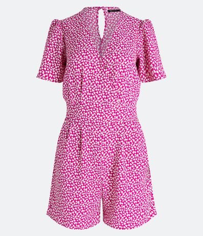 Enterito Manga Corta Ajustado a la Cintura con Corazones Estampados 7