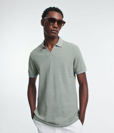 Polo Comfort en Algodón Texturizado con Manga Corta