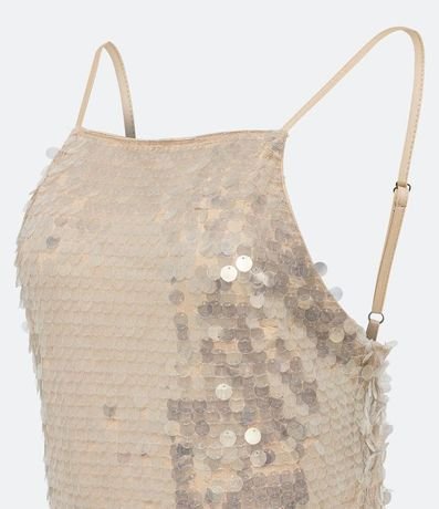 Vestido corto en Lentejuela Metalizado y Breteles Finos 6