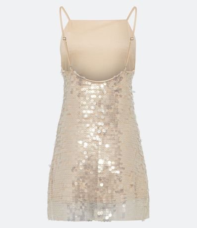 Vestido corto en Lentejuela Metalizado y Breteles Finos 14